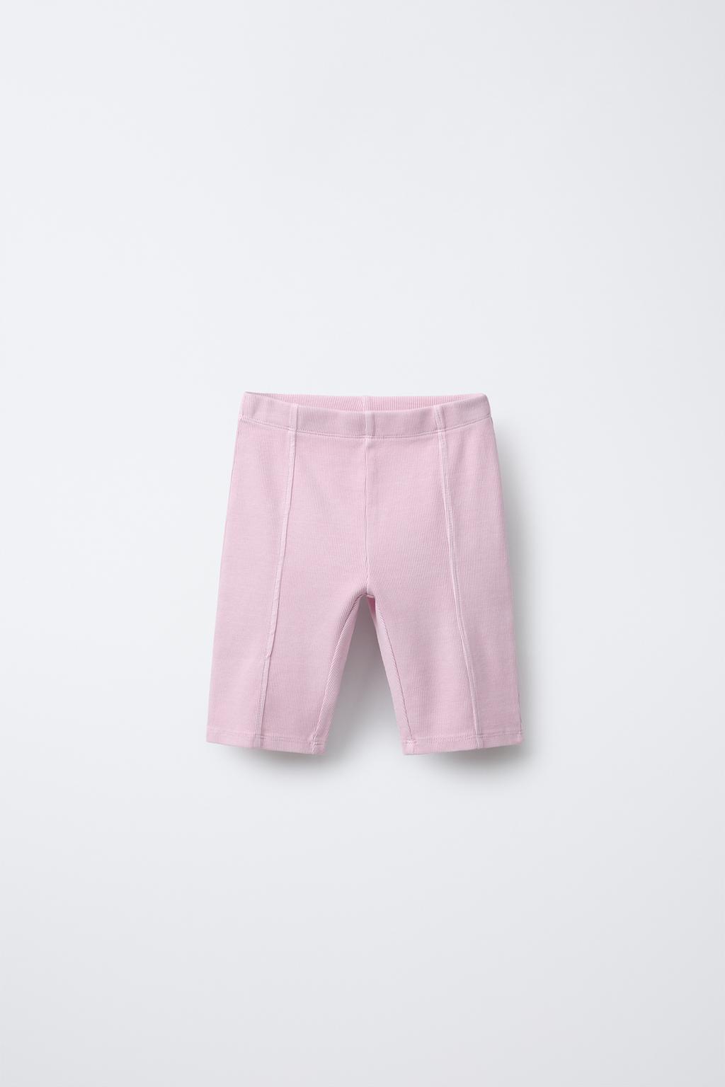 

Велосипедные леггинсы в рубчик с эффектом стирки ZARA, цвет Faded pink