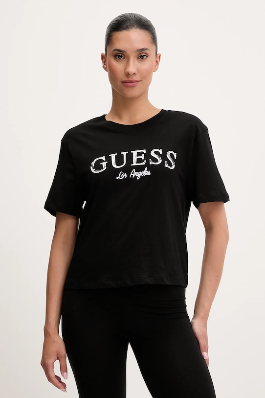 

Хлопковая футболка CLEMATIS Guess, черный