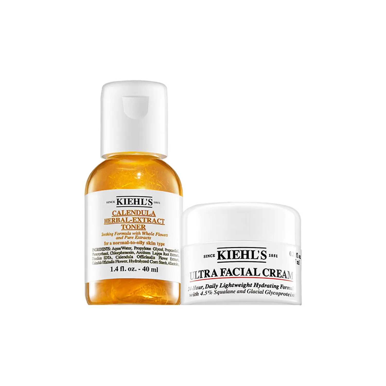 Kiehl's Набор пробников увлажняющего крема с календулой 7 мл*2+40 мл*2, Two-Piece Set: 40ml Geranium Water+14ml High Moisturizing Cream