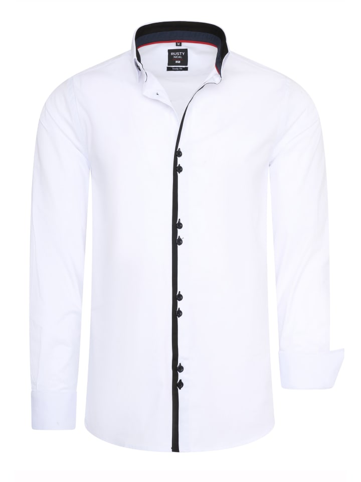 

Повседневная рубашка с застежкой на две пуговицы белого цвета Rusty Neal