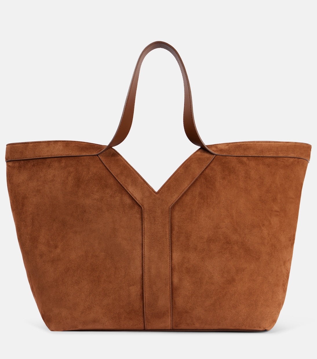 

Сумка-тоут из замши Y Saint Laurent, Dark Caramel Cogn