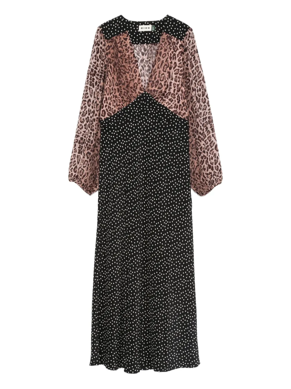 

Платье миди Kaila в горох Rixo, коричневый
