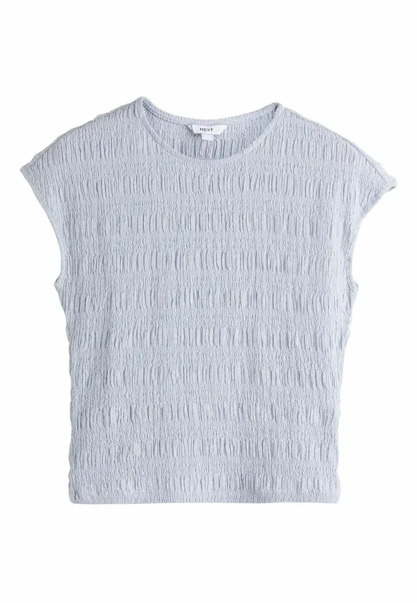 Блуза Next, Regular fit short sleeve textured crew neck top, синяя