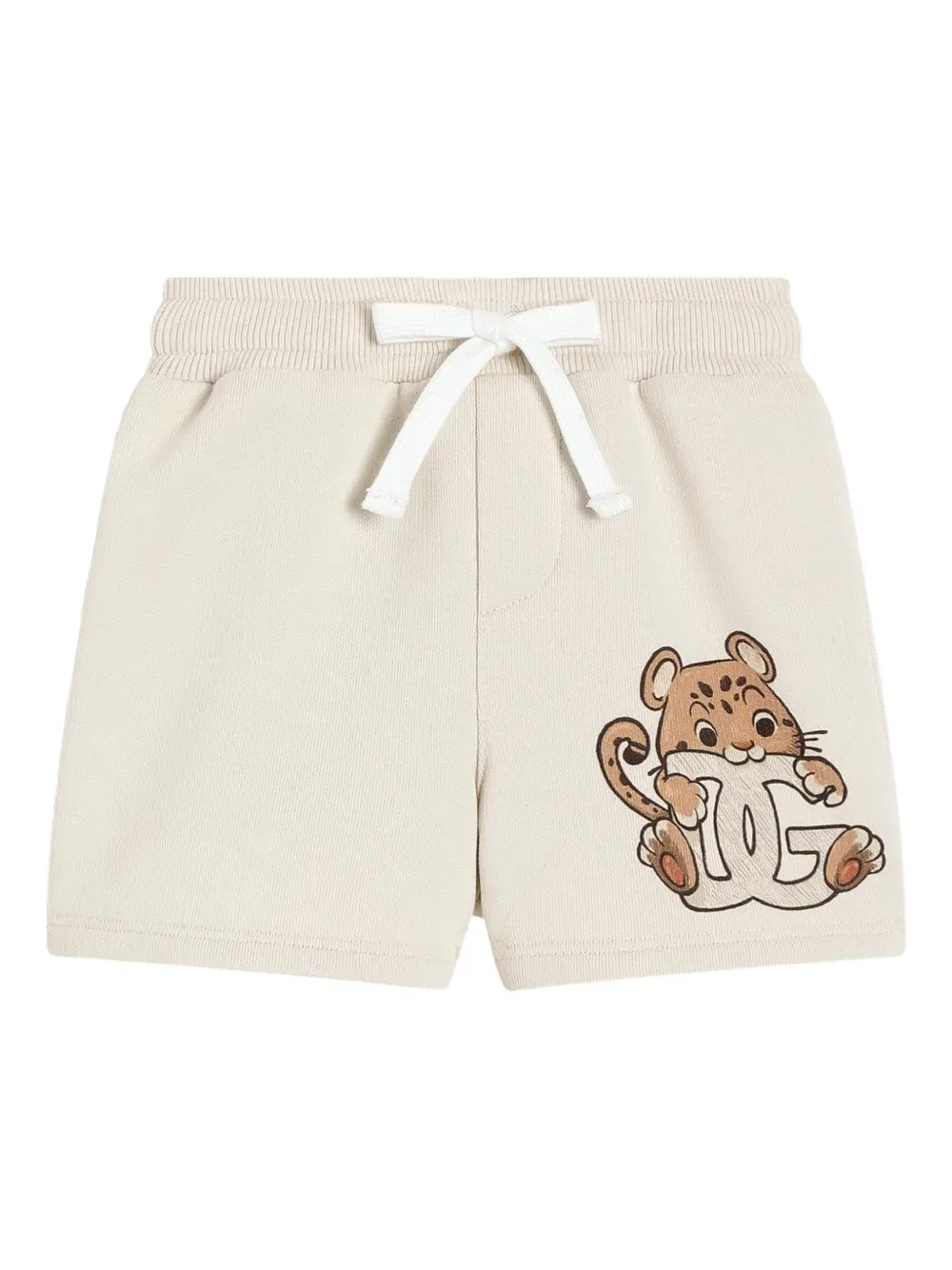 Шорты на завязках с леопардовым принтом Dolce & Gabbana Kids, нейтральный