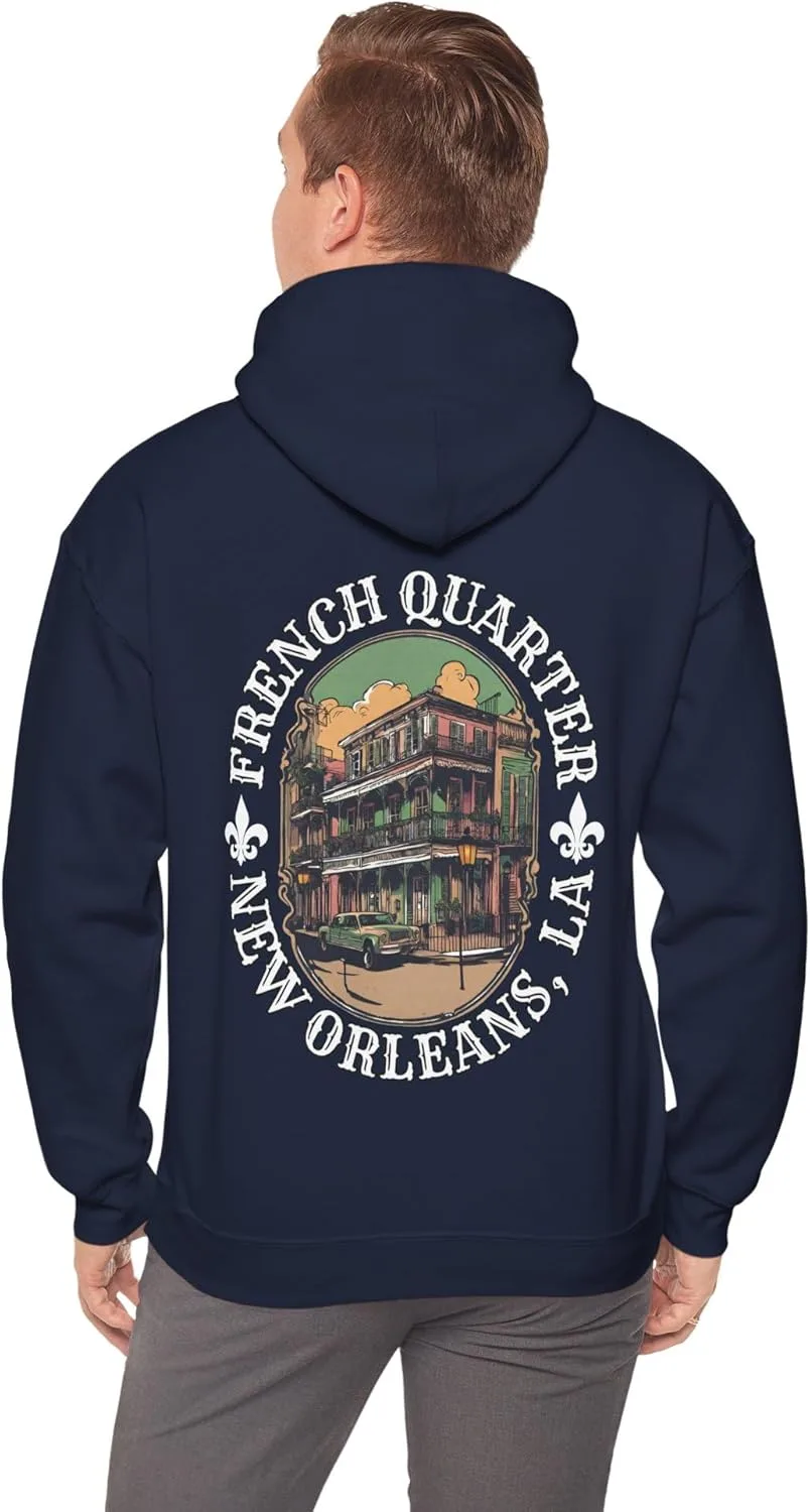 Толстовка French Quarter с капюшоном New Orleans, одежда NOLA, сувенир с Bourbon Street GENERIC, темно-синий — фото 4