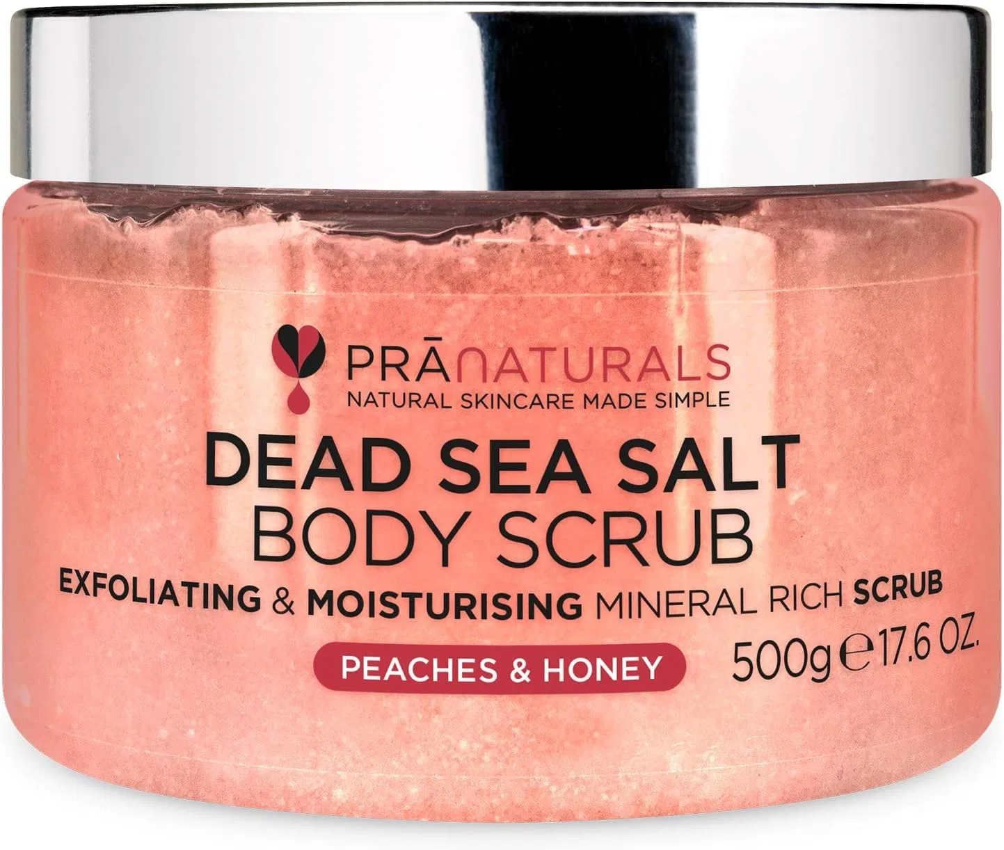Скраб для тела PraNaturals с солью Мертвого моря Pranaturals, Peaches And Honey