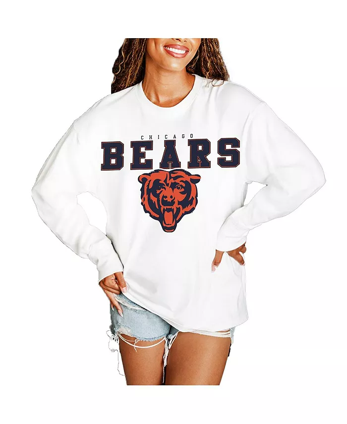 

Женская белая футболка Chicago Bears Big Goals с длинным рукавом Gameday Couture