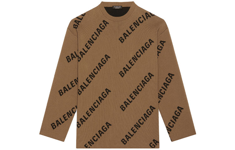 

Свитер мужской Balenciaga Logo Intarsia, коричневый