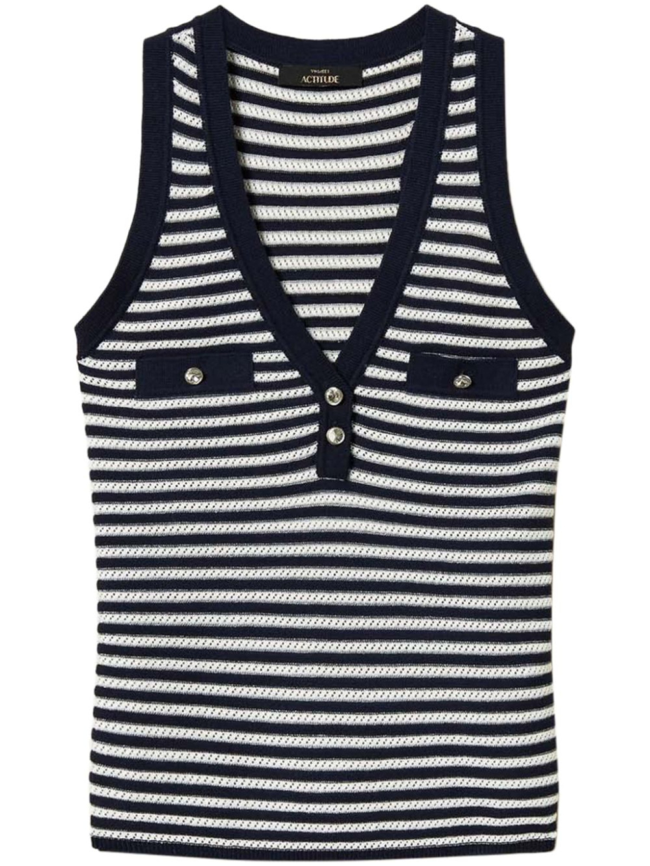

TWINSET трикотажный топ в полоску, черный
