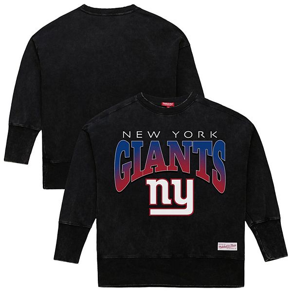 

Женский черный свитшот New York Giants Delineate Mineral Wash Mitchell & Ness