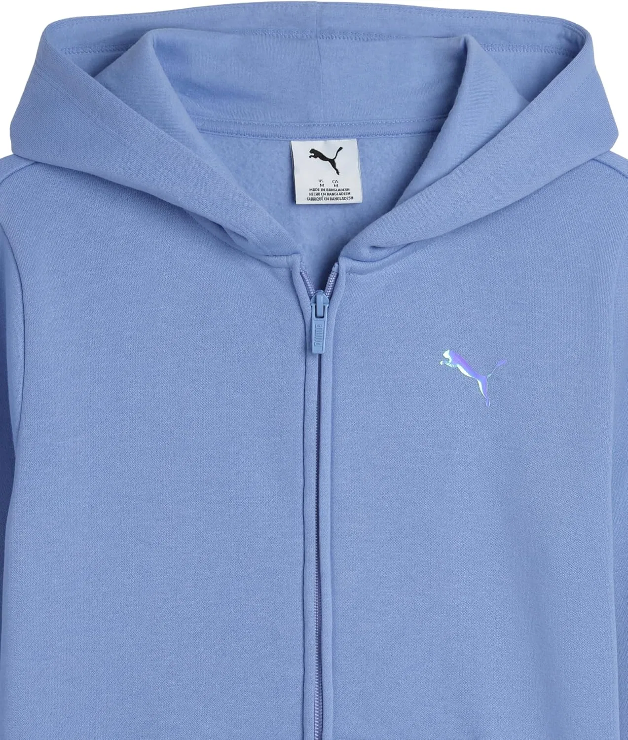Детская худи на молнии PUMA Core Logo, цвет Intense Lavender — фото 4