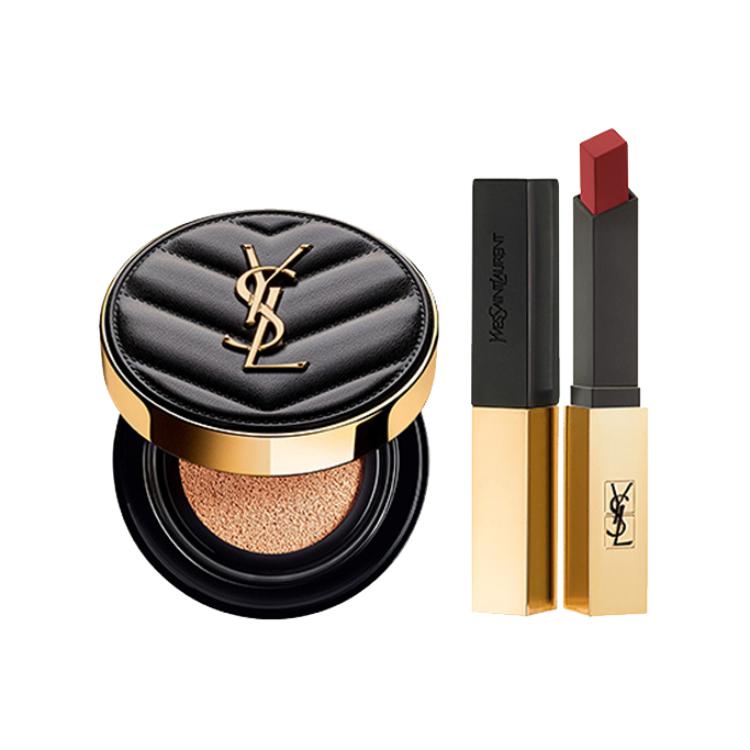 SAINT LAURENT Набор для макияжа Spring Leather Air Cushion Gold Bar с лёгким растушёвыванием, естественным и стойким покрытием — фото 2