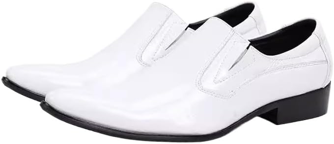 

Мужские свадебные и вечерние туфли-оксфорды с острым носком из лакированной кожи на шнуровке Waolsu, белый