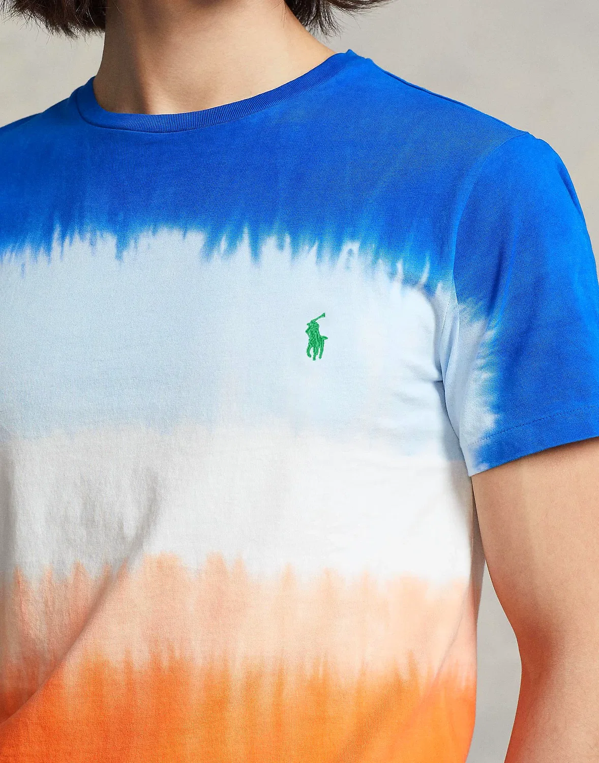 Футболка Custom Slim Fit Tie-Dye POLO RALPH LAUREN Ярко-синяя — фото 4