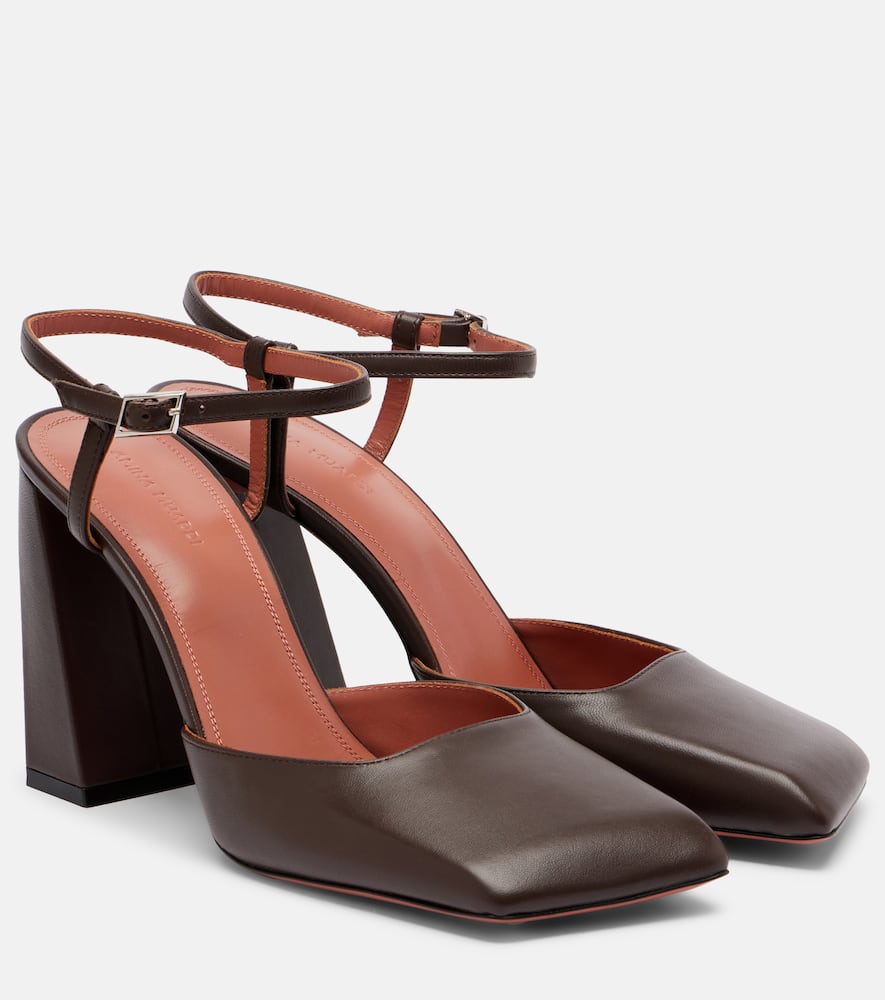 Туфли-лодочки Charlotte 95 из кожи Amina Muaddi, Coffee