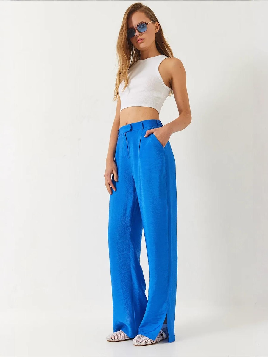 

Свободные брюки со складками спереди Bianco Lucci, Royal Blue