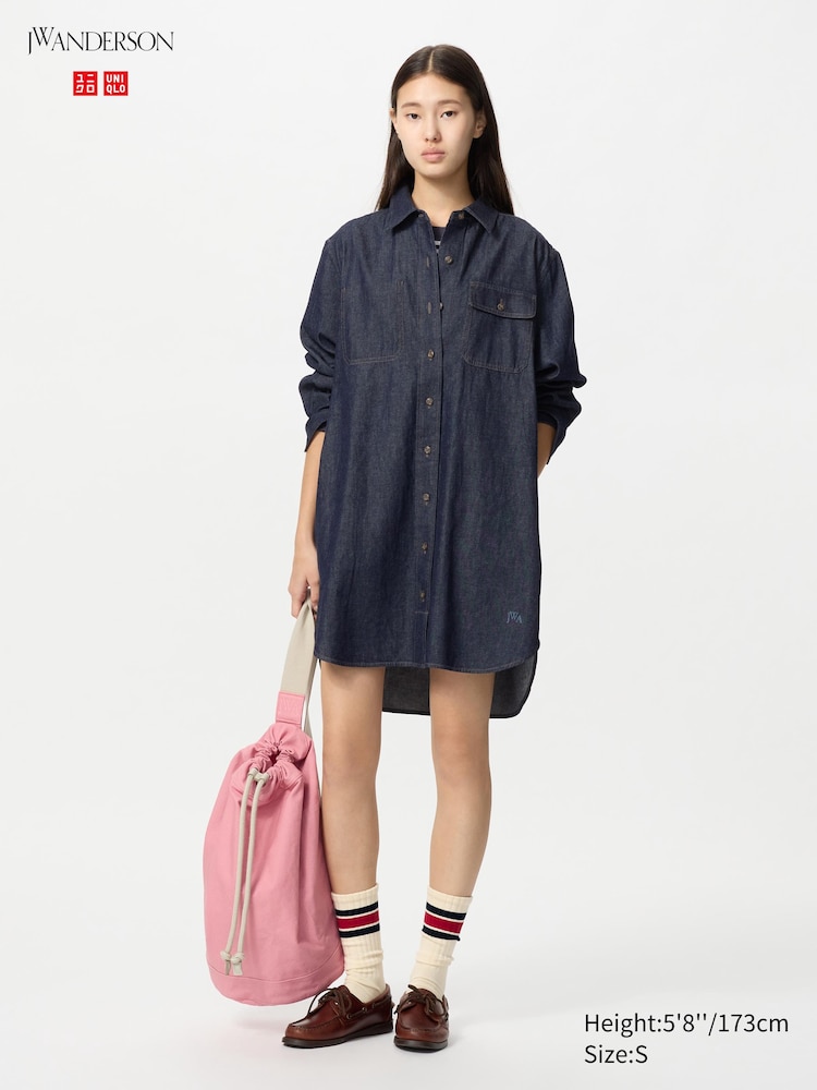 

Платье-Рубашка из денима Uniqlo, цвет 69 синий
