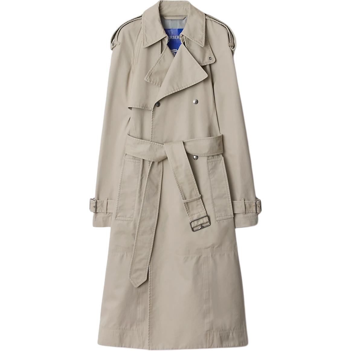 

Длинный хлопковый тренч Burberry, бежевый