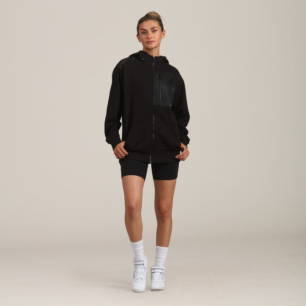 

Женская толстовка с капюшоном Austin Zip-Up Oversize Members Only, черный