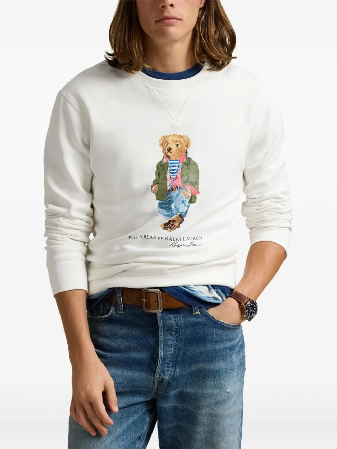 Polo Ralph Lauren толстовка с узором, белый — фото 3