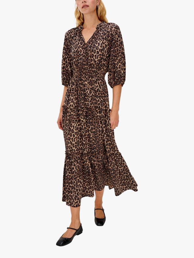 

Платье макси Caterine в стиле леопард с ярусами Rails, Brown