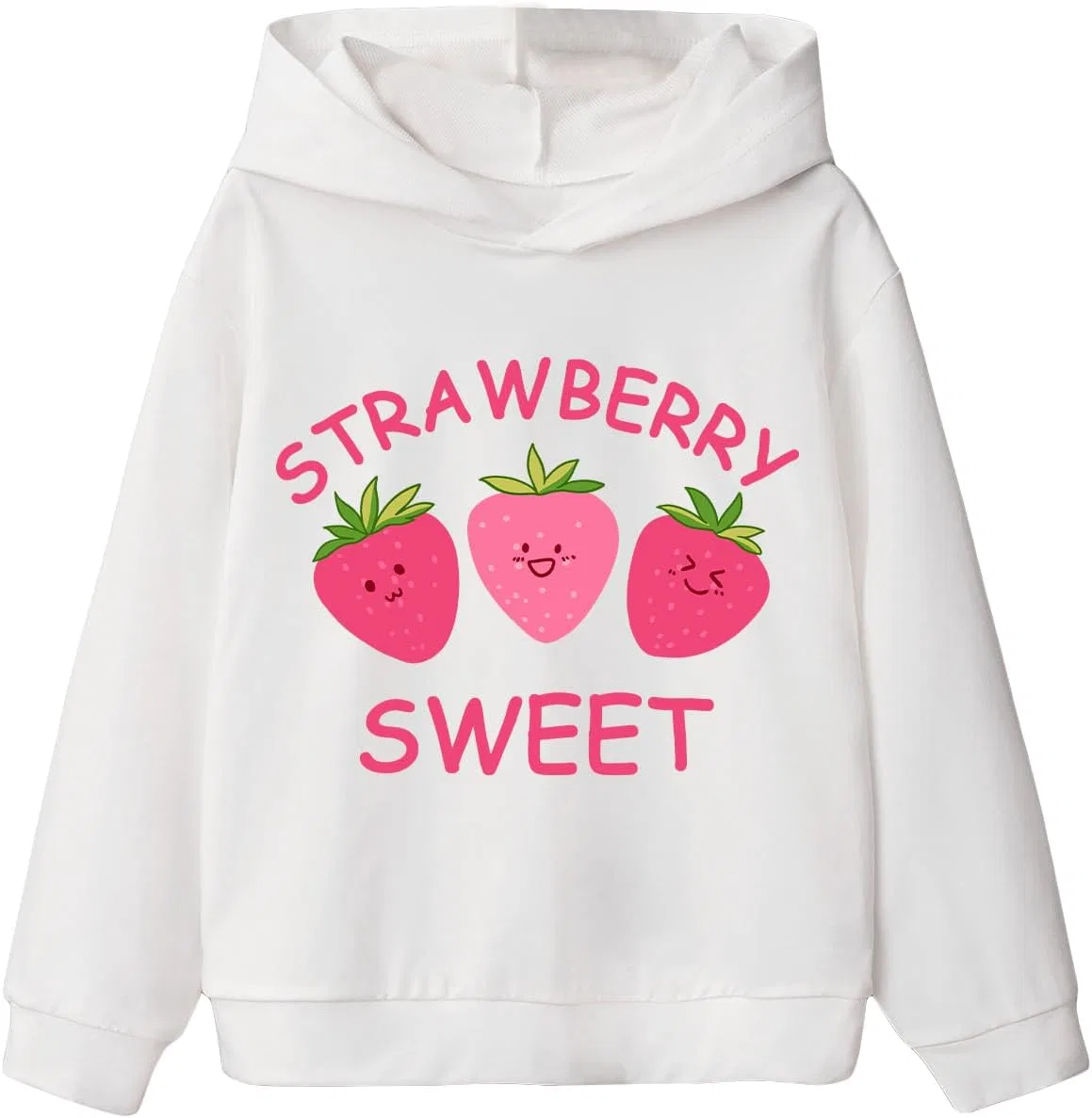 Толстовка детская с принтом COZYEASE, Strawberry White