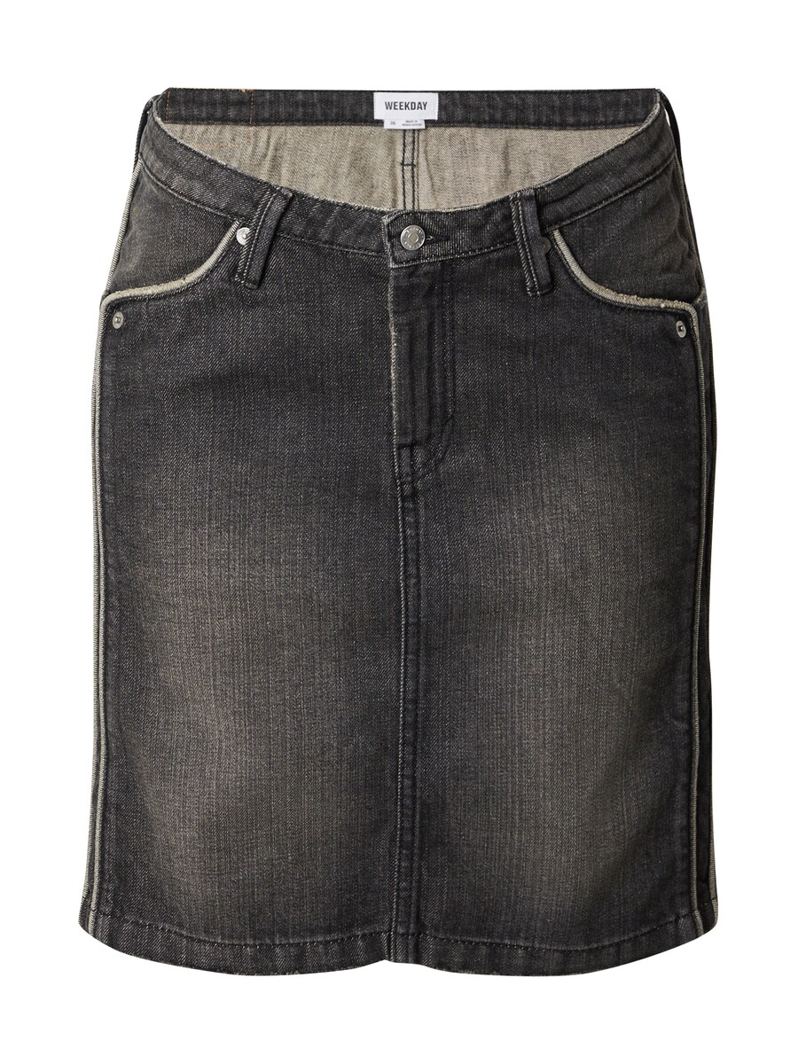 

Юбка миди WEEKDAY Skirt Portola, черный деним
