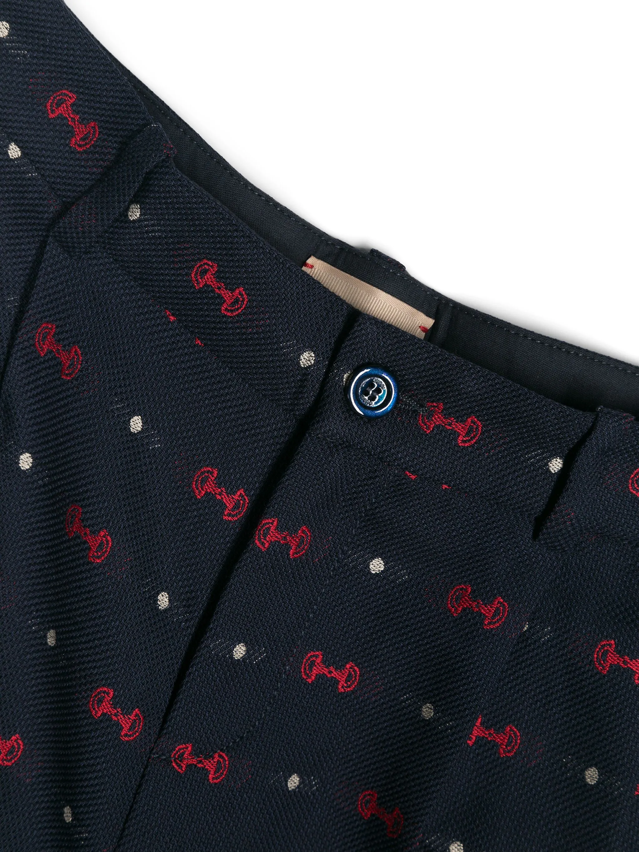 Прямые брюки с вышивкой Horsebit Gucci Kids, синий — фото 3