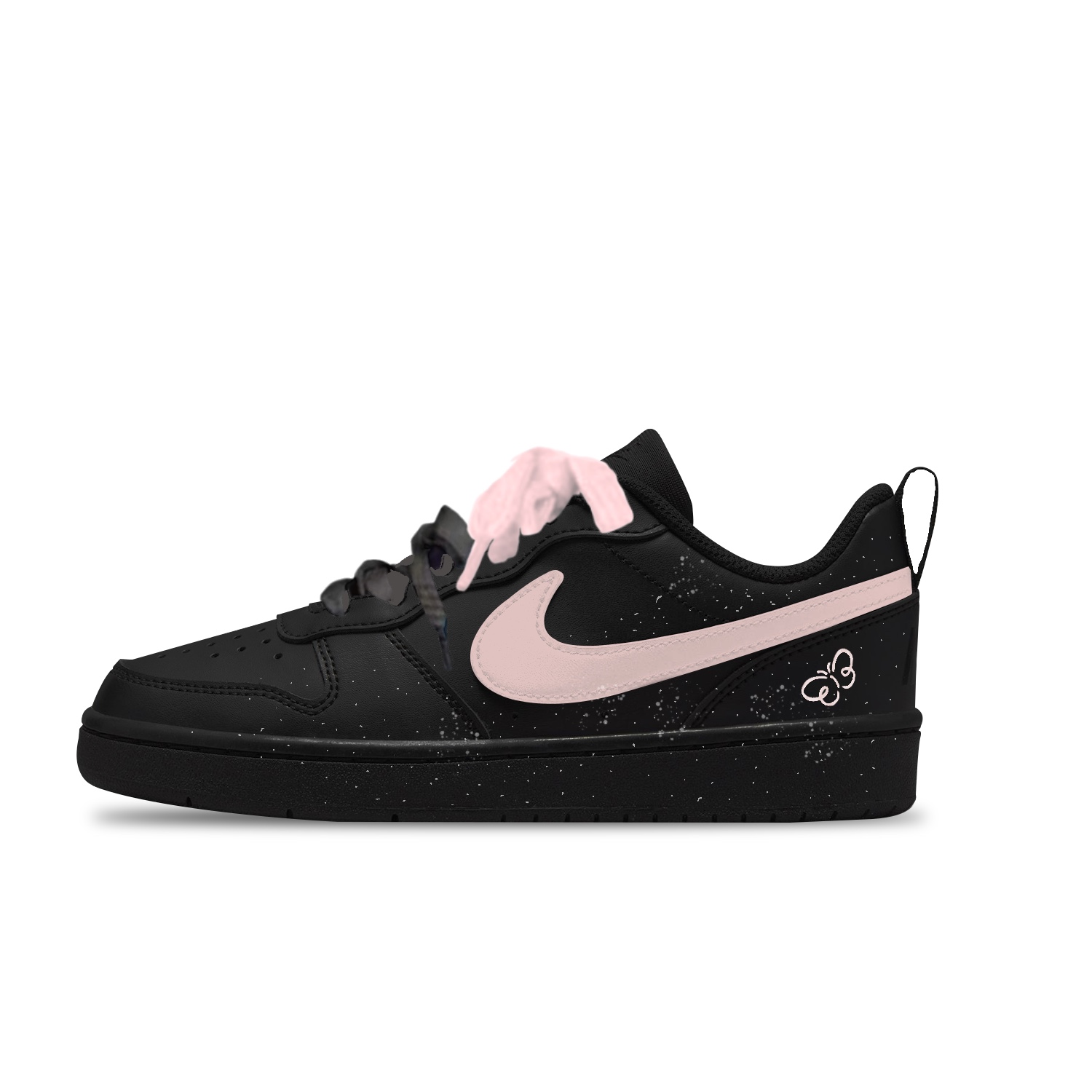 

Nike Кроссовки Court Borough Pink Butterfly Slip Resistant Abrasion Resistant Low top Kids' Skateboarding Shoes Unisex