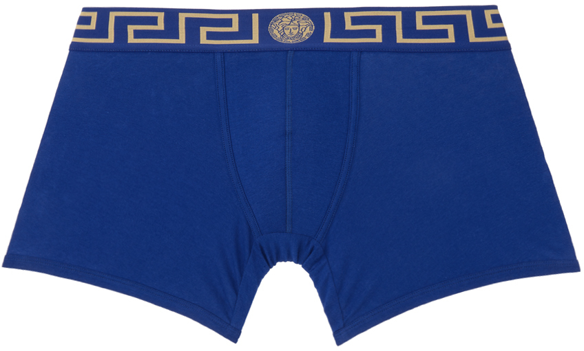 

Длинные боксеры Blue Greca Border Versace Underwear