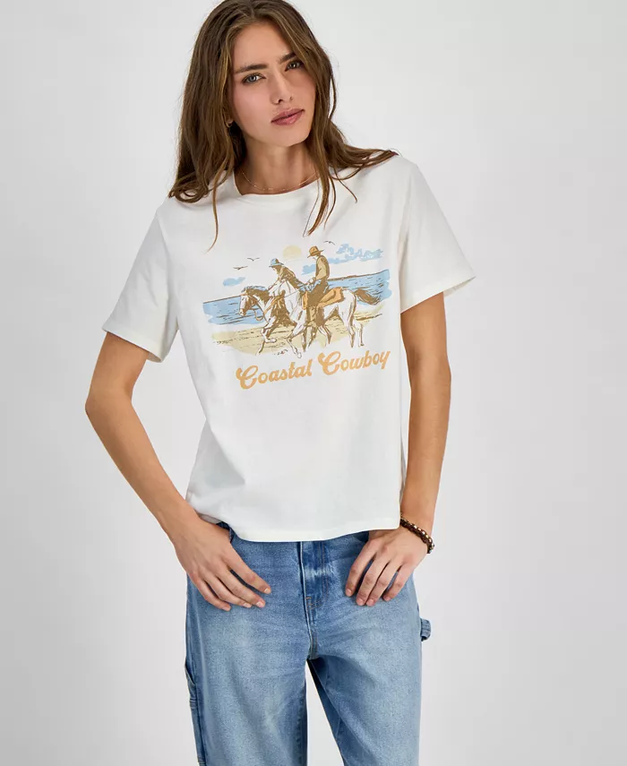 

Футболка с принтом Coastal Cowboy для подростков Love Tribe, белый