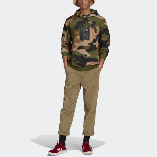 Толстовка adidas originals Athleisure Casual Sports Green Camouflage, зеленый — фото 2
