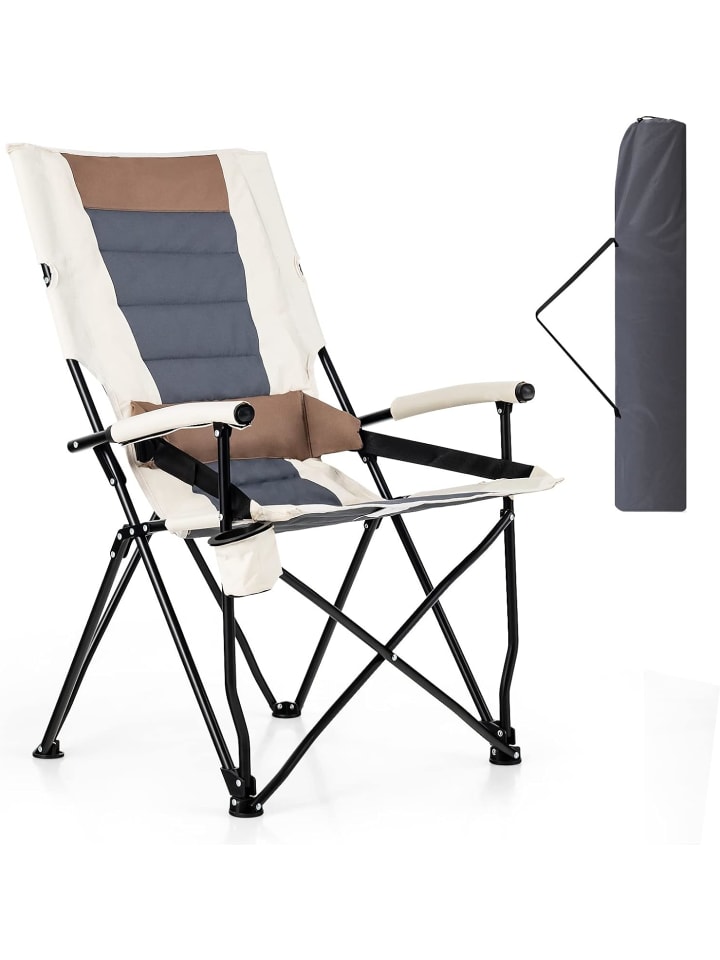 

COSTWAY Походный стул, грузоподъемность 150 кг, бежевого цвета