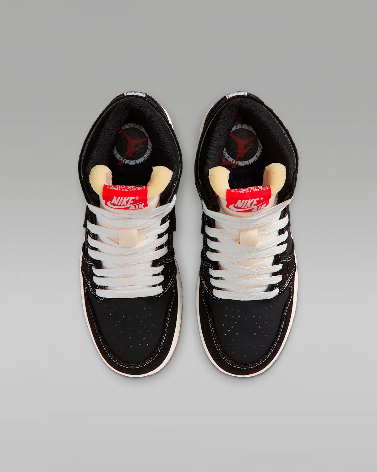 Кроссовки Air Jordan 1 Retro High OG для старших детей, Black/Sail/Gum Medium Brown/University Red — фото 4