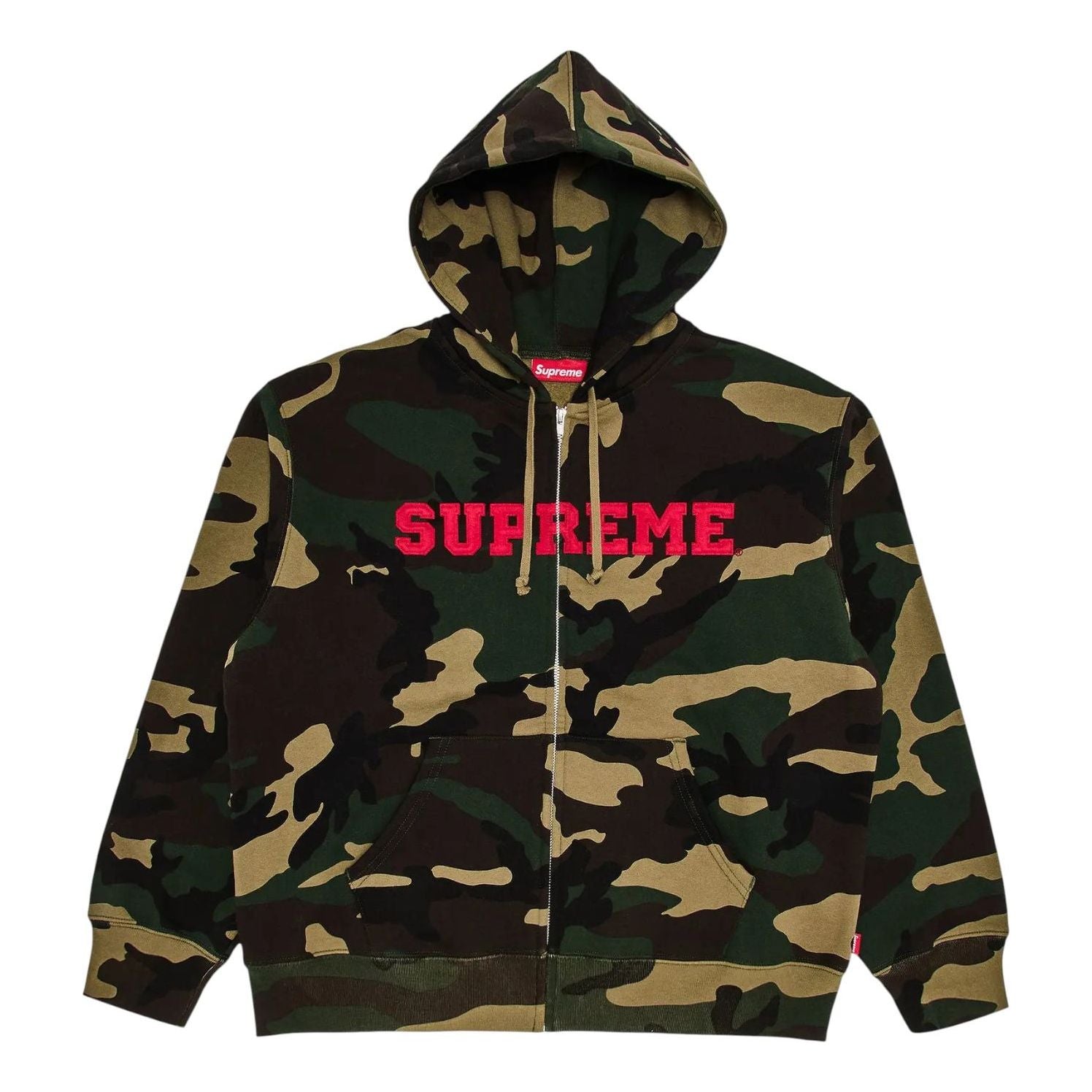 Толстовка Supreme Collegiate Appliqué Zip Up Hooded Sweatshirt 'Woodland Camo'