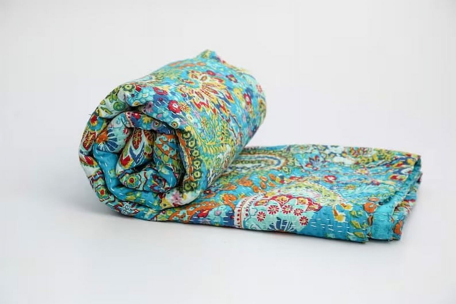

Одеяло с принтом пейсли Kantha Ramdev Handicraft, морской