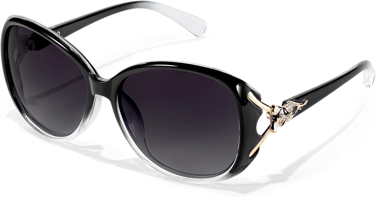 

Солнцезащитные очки FIMILU для женщин. Модные поляризованные солнцезащитные очки большого размера с защитой от УФ-излучения, A6 Black Frame/Polarized Gradient Grey Lens