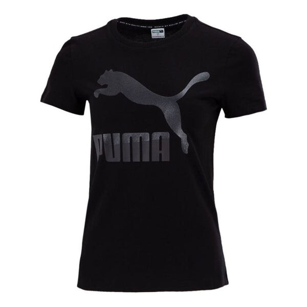 

Футболка classic s contrast colors logo printing round necksport short sleeve black Puma, черный