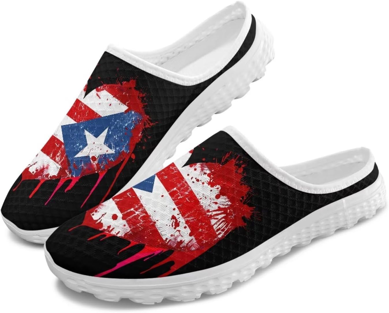 

Женские кроссовки Tomeusey Half Sport с сеткой - легкие прогулочные кроссовки с мягкой подошвой и удобной стелькой для повседневного использования, Puerto Rico Flag