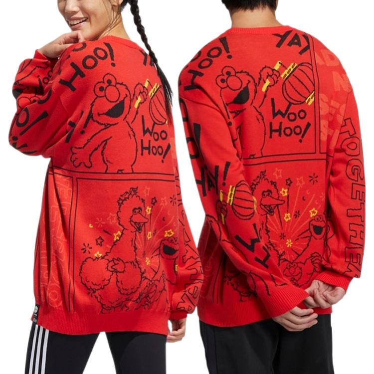 Sesame Street X свитер унисекс красный Adidas Neo, красный — фото 3