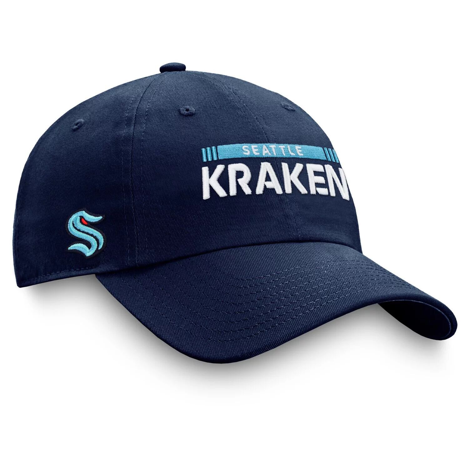 

Мужская регулируемая шапка Fanatics Deep Sea Blue Seattle Kraken Authentic Pro Rink