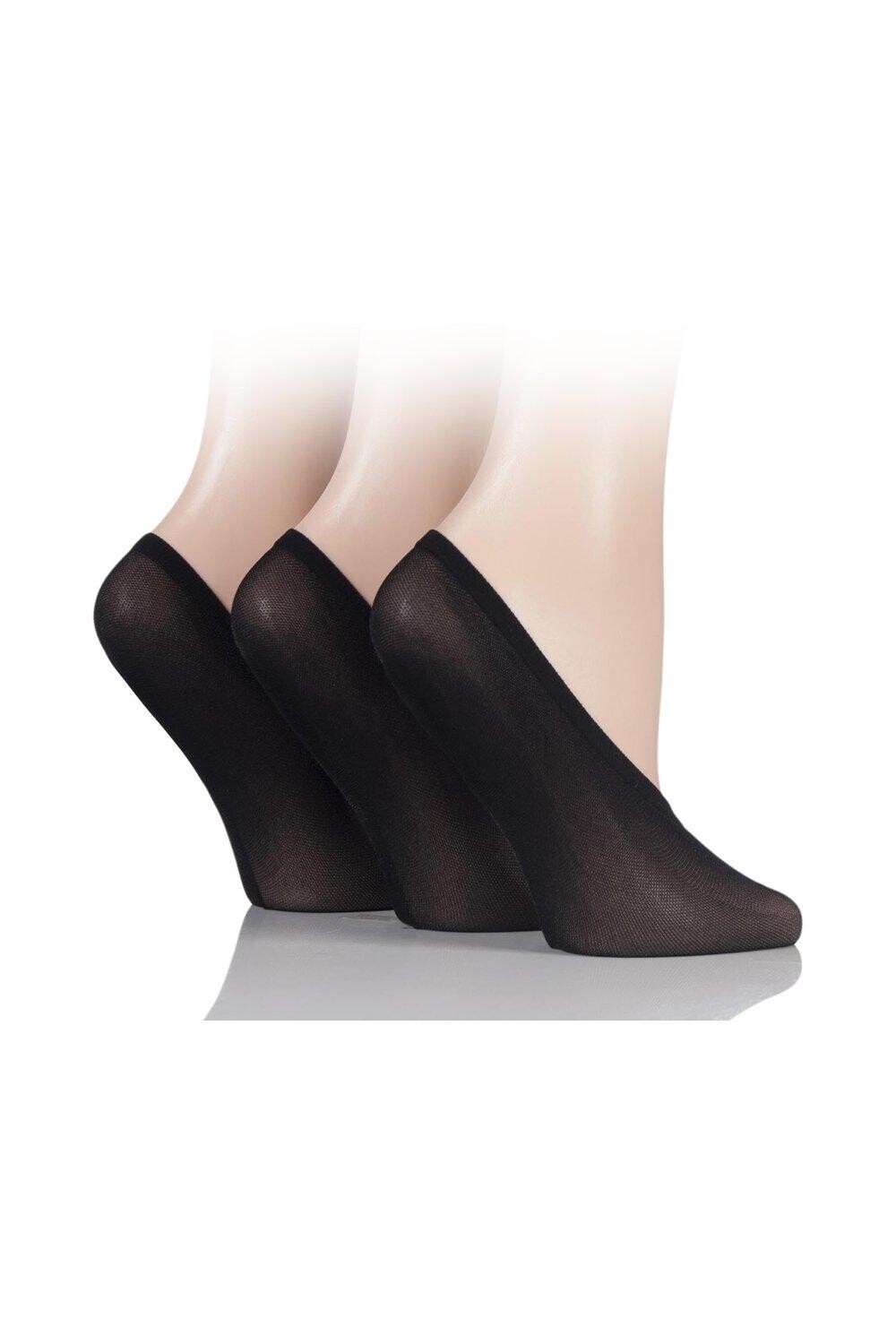 

3 пары мягких блестящих носков-вкладышей для обуви SOCKSHOP, черный