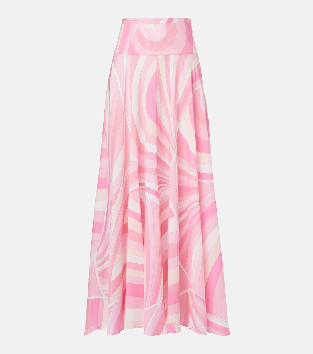 

Юбка макси из хлопка с высокой талией Iride Pucci, Rosa
