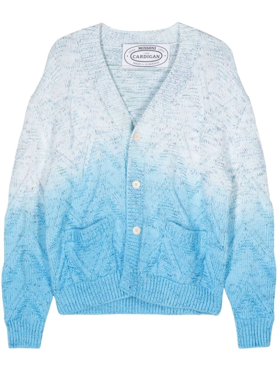 

Missoni кардиган с V-образным вырезом и эффектом омбре, синий