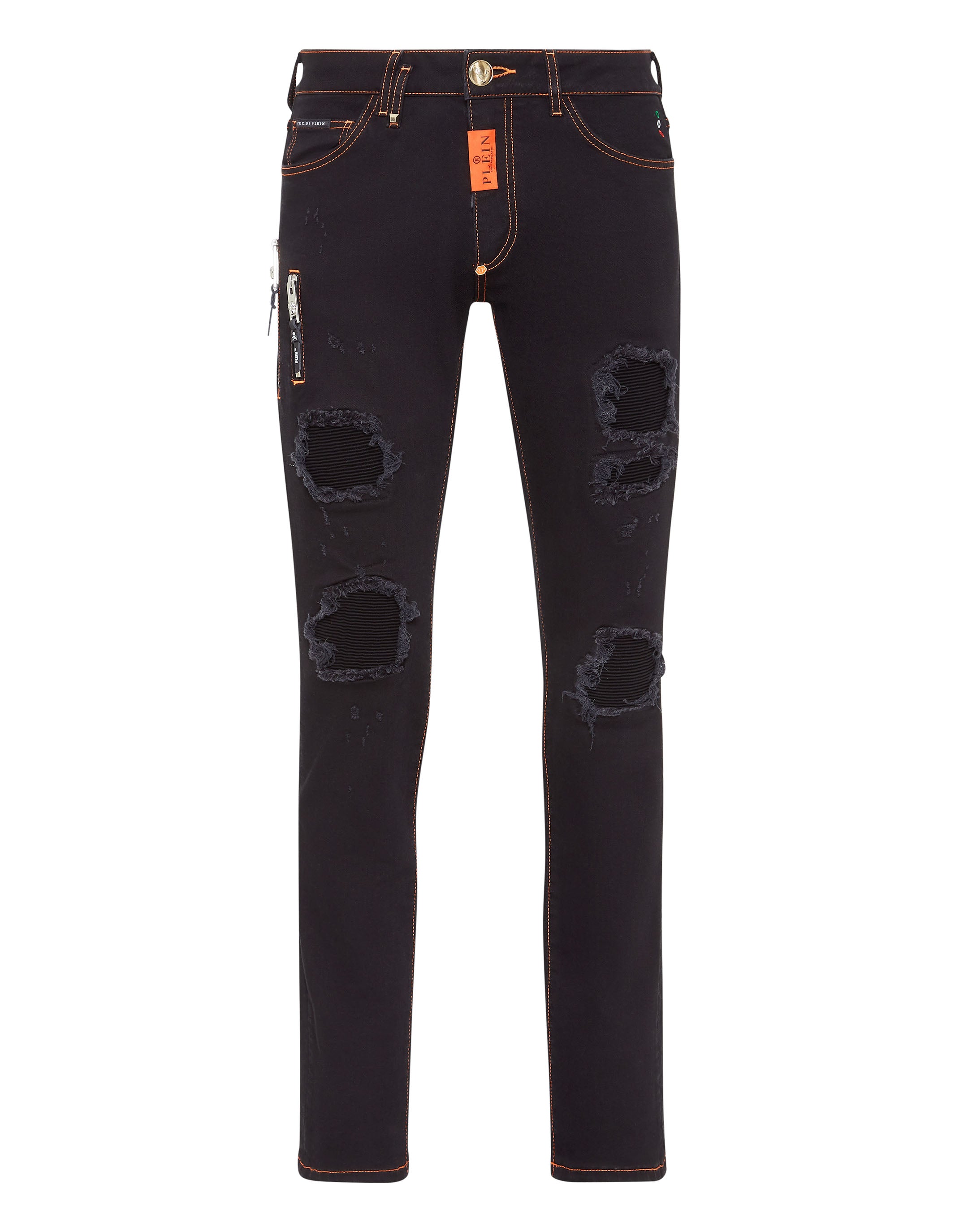 

Джинсовые брюки супер прямого покроя PHILIPP PLEIN, цвет dark skater