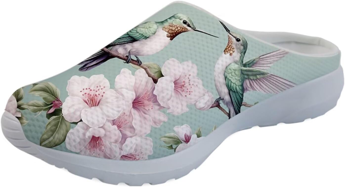 

GLENLCWE Унисекс сабо с принтом американского флага для мужчин и женщин, туфли-мюли, сабо на мягкой подошве, сетчатые тапочки для дома, пляжа и работы медсестрой, зеленый