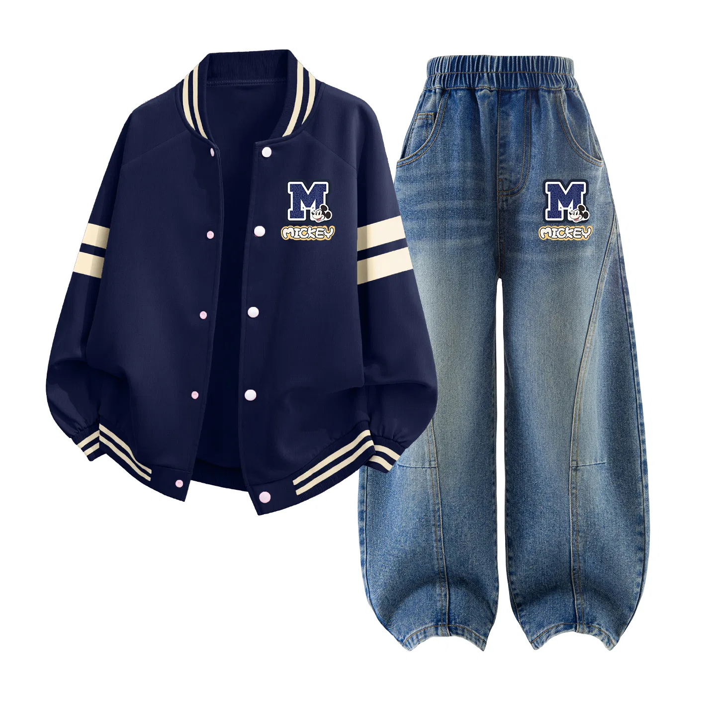 Детский спортивный костюм Casual Sportswear 2 Piece Set Disney, Dark Round Logo Mickey K Navy Blue+Dark Round Logo Mickey Mouse K Denim Blue — фото 4