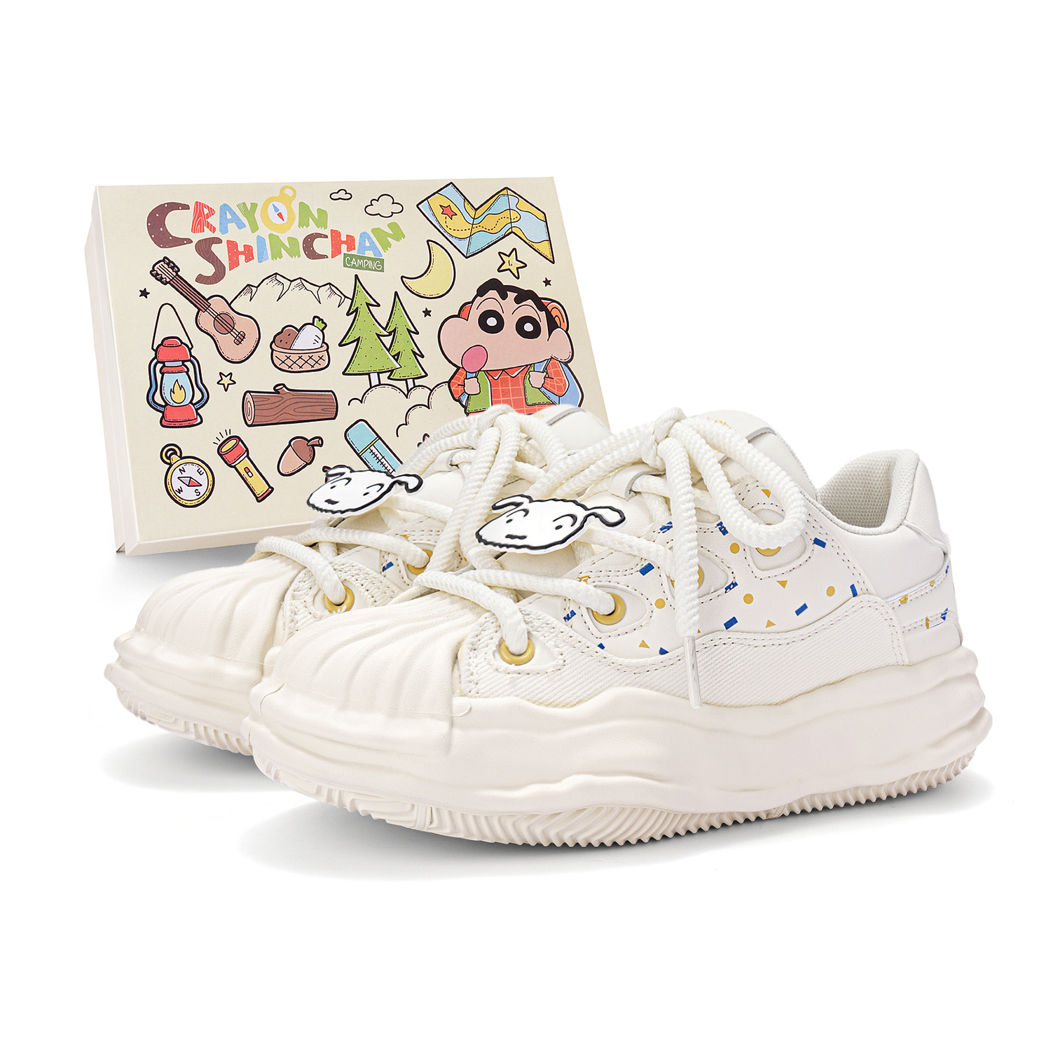 

Crayon Shinchan Коллекция Shell Head Легкие износостойкие и нескользящие кеды унисекс экрю, цвет Ecru
