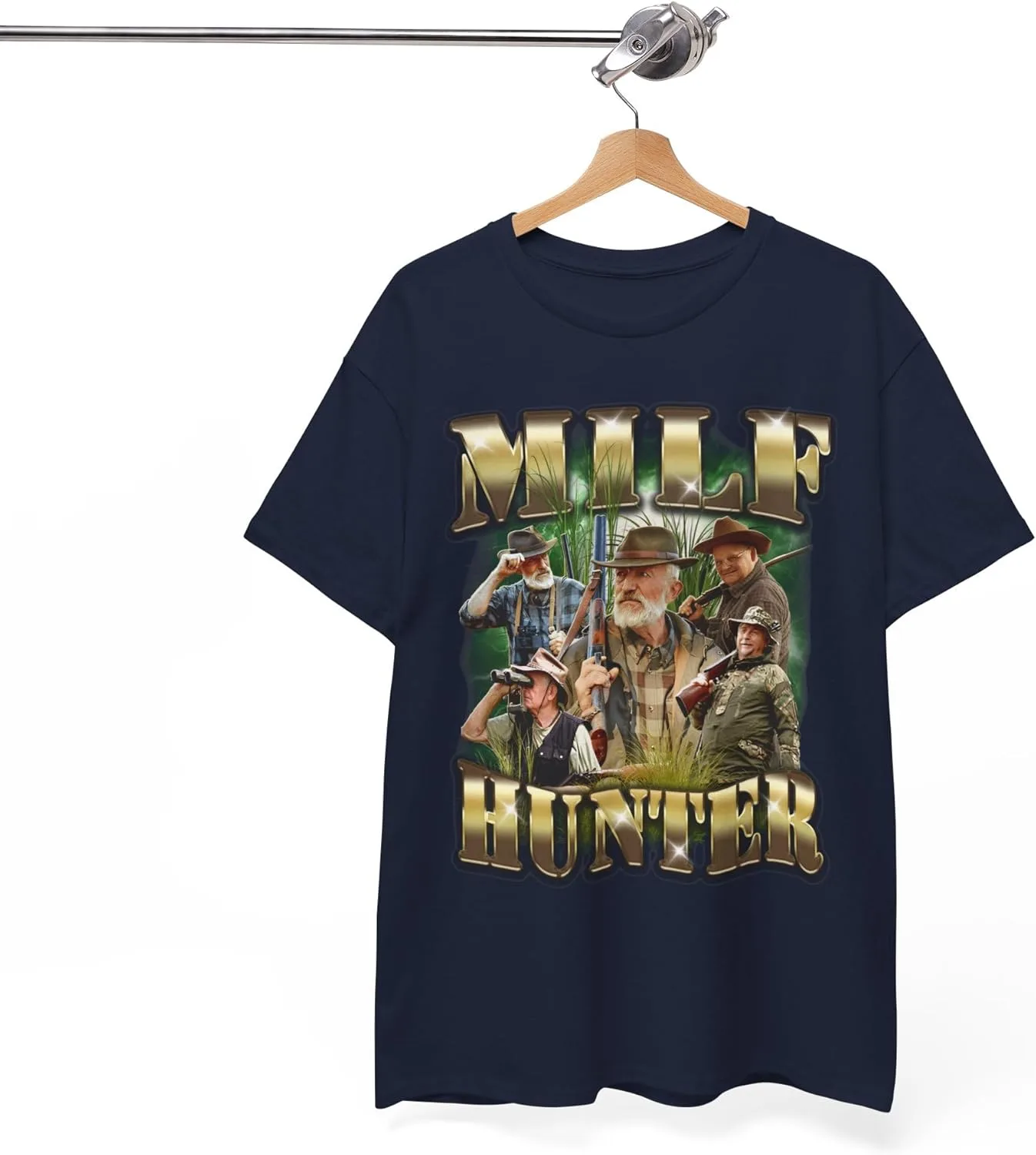 Футболка Milf Hunter, мем Wife Hunting, юмор реднеков, интернет-культура GENERIC, темно-синий — фото 4