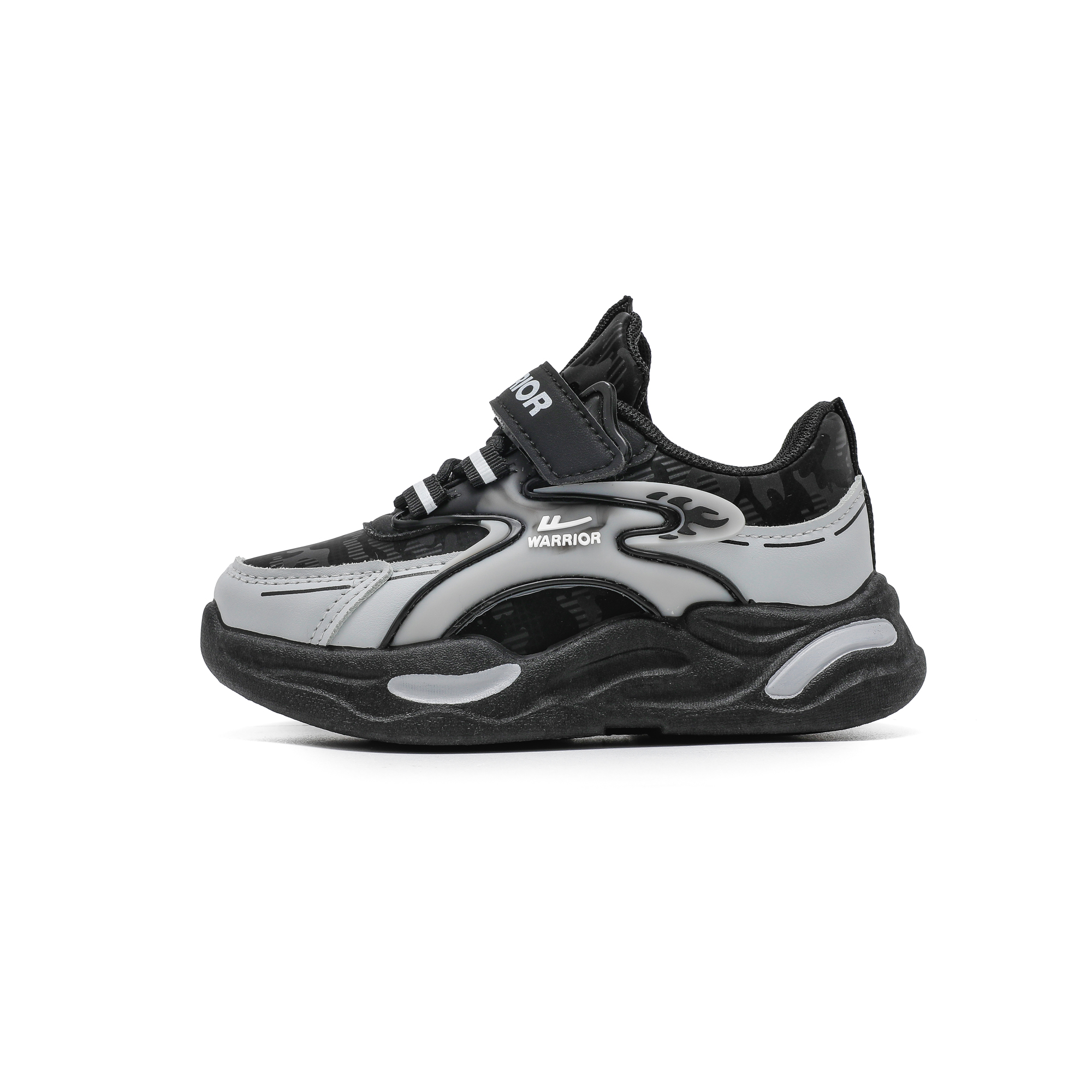 

Детские низкие кроссовки Lifestyle, износостойкие, водонепроницаемые, легкие и с амортизацией WARRIOR, черный/серый